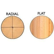 Comparison of radial and flat wooden patterns on a white background