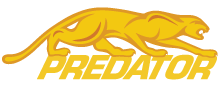 A logo of Predator, depicting a stylized pouncing predator in yellow and black with a stylized letter 'P'.