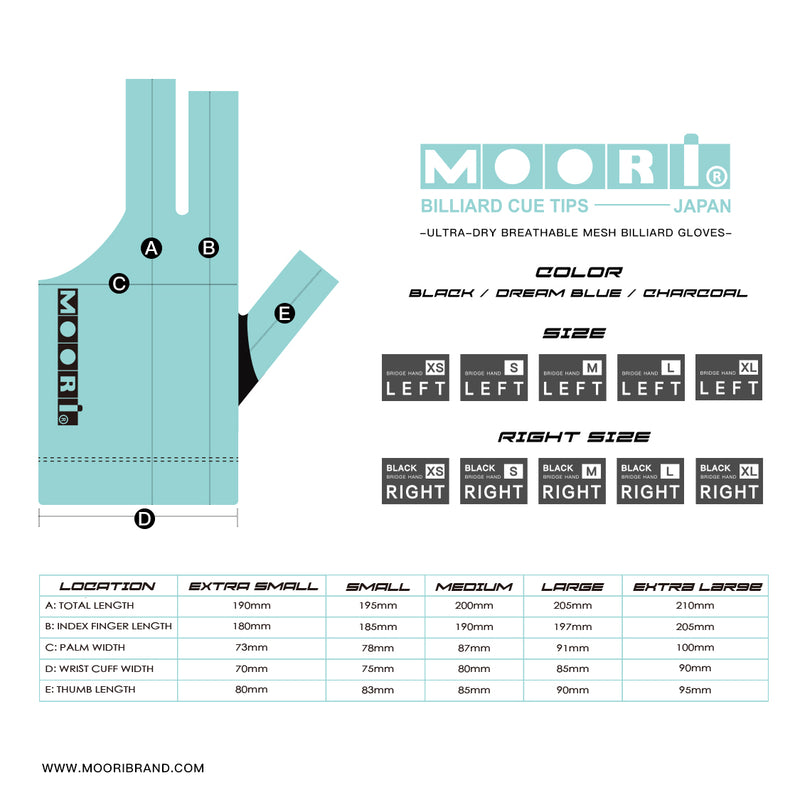 Moori Pool Cue Gloves