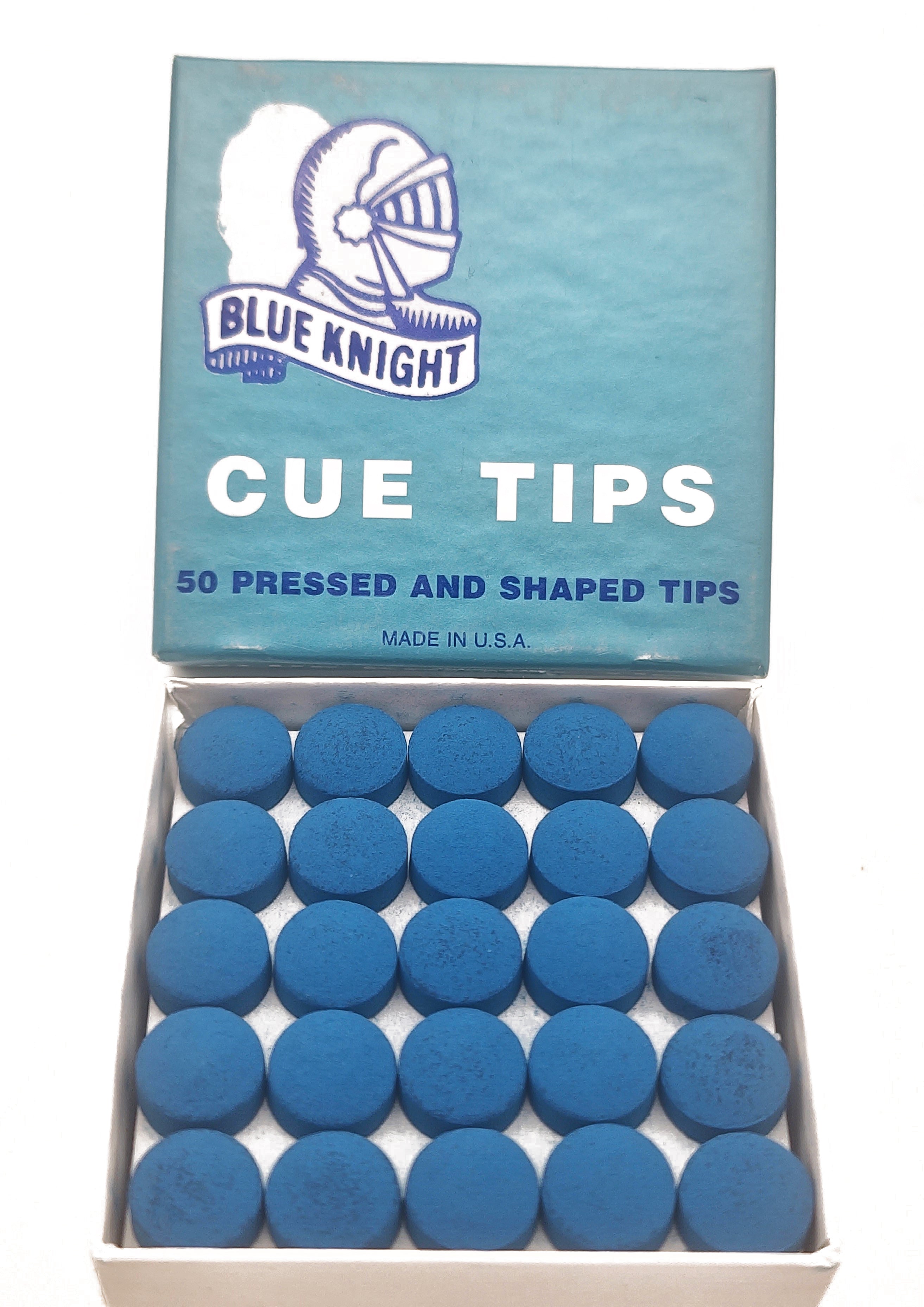 Blue Knight Cue Tips – Medium-Soft, Bulk Box of 50 | Atlas Supplies
