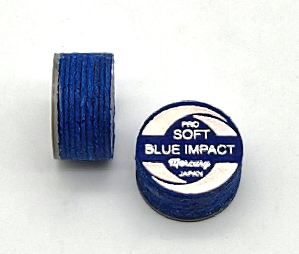 Navigator Blue Impact Pro cue tip detail — layered pigskin construction | Atlas Supplies