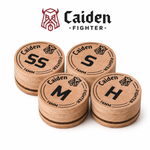 Caiden Fighter cue tips — natural 10-layer pigskin range, SS to Hard | Atlas Supplies