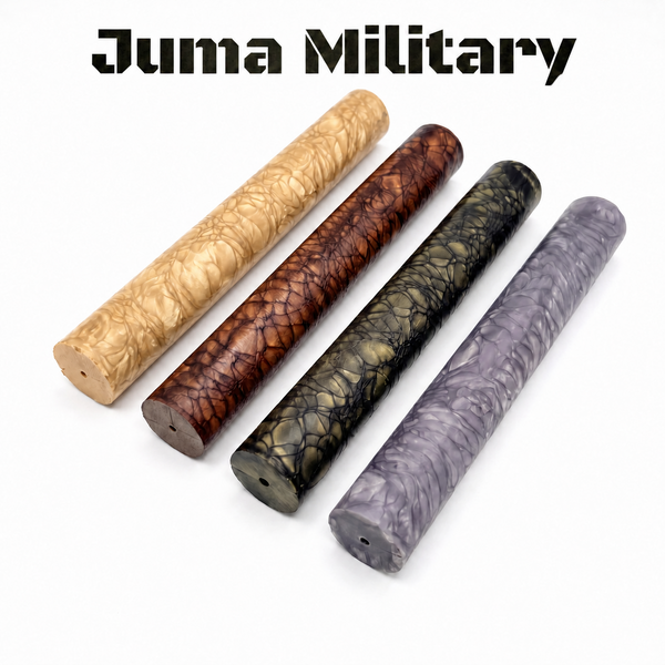 Juma Military camo rods in Desert, Marshland, Woodland, and Snow patterns — camo knife handle rod material | Atlas Supplies