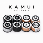 Kamui Clear playing cue tips — full range in Black and Brown, SS to Hard | Atlas Supplies