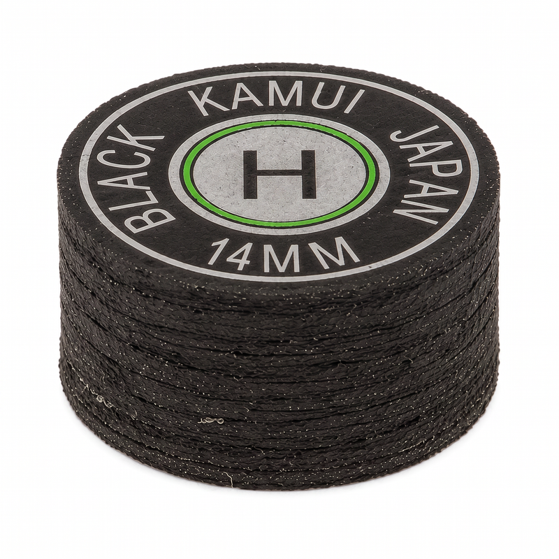 Kamui Original Black Hard (H) — 14mm layered pigskin cue tip | Atlas Supplies