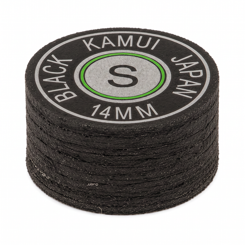 Kamui Original Black Soft (S) — 14mm layered pigskin cue tip | Atlas Supplies