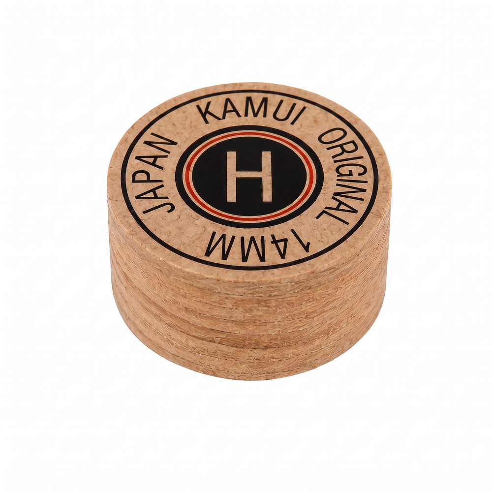 Kamui Original Brown Hard (H) — 14mm layered pigskin cue tip | Atlas Supplies