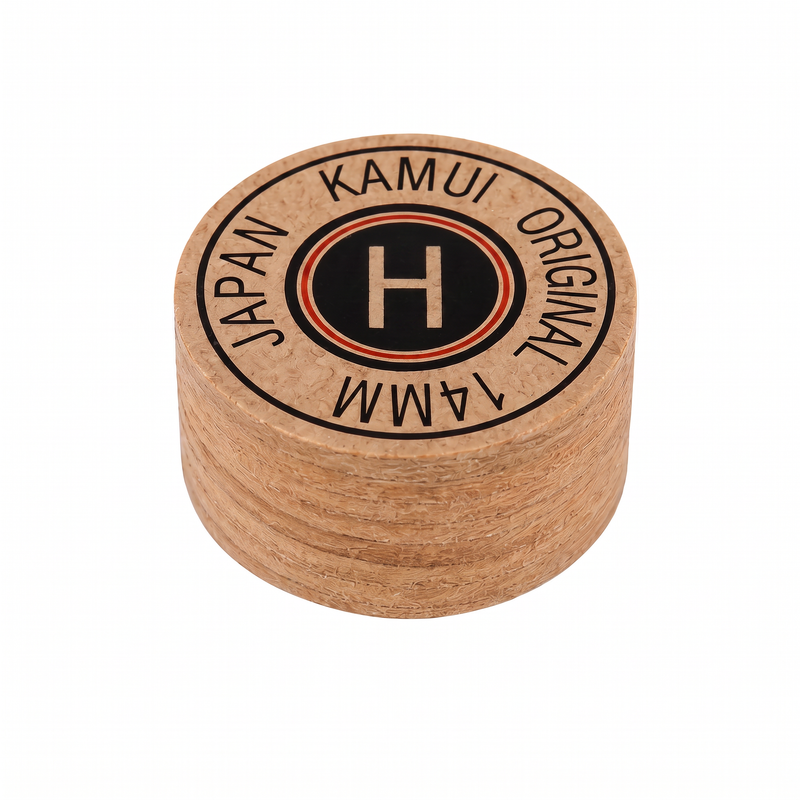 Kamui Original Brown Hard (H) — 14mm layered pigskin cue tip | Atlas Supplies