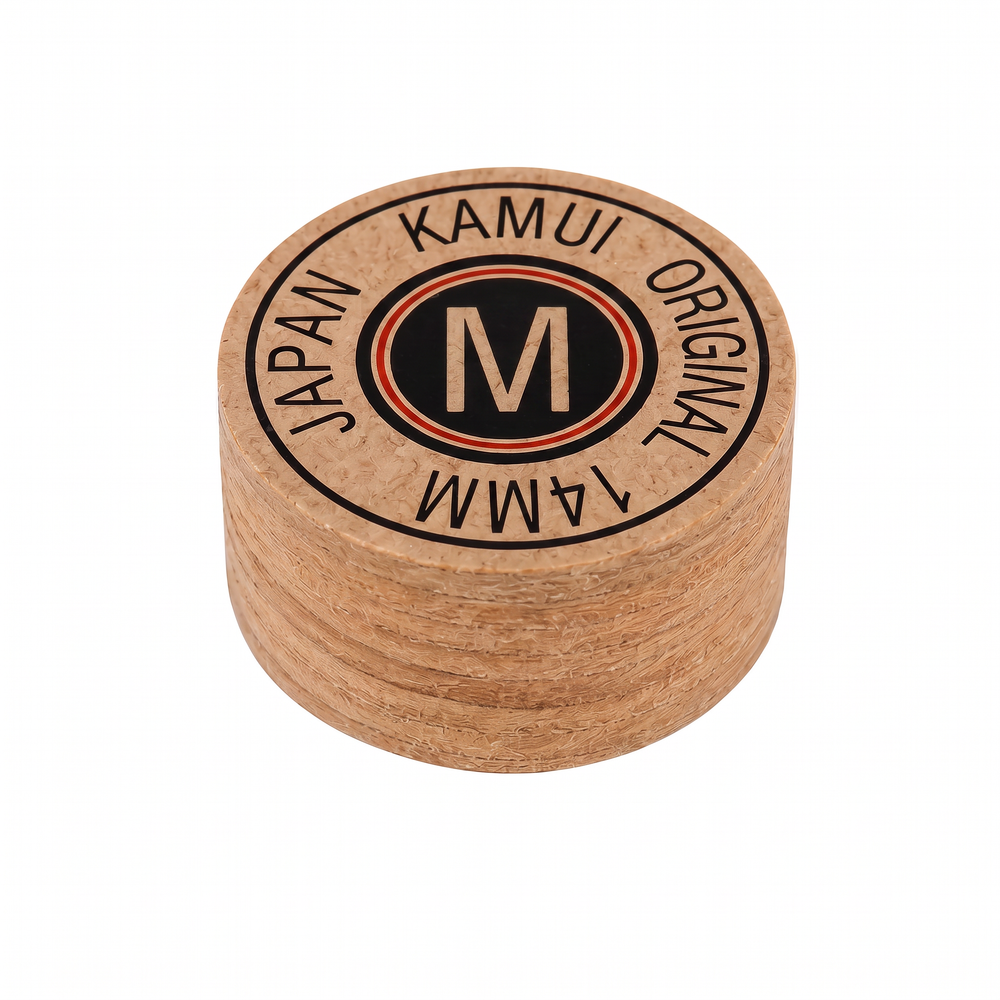 Kamui Original Brown Medium (M) — 14mm layered pigskin cue tip | Atlas Supplies