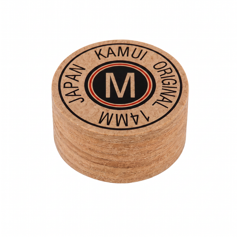 Kamui Original Brown Medium (M) — 14mm layered pigskin cue tip | Atlas Supplies