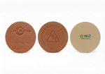Last 4 Ever Leather Burnisher, Q-Genie, and Q-Wiz cue shaft conditioning discs side by side