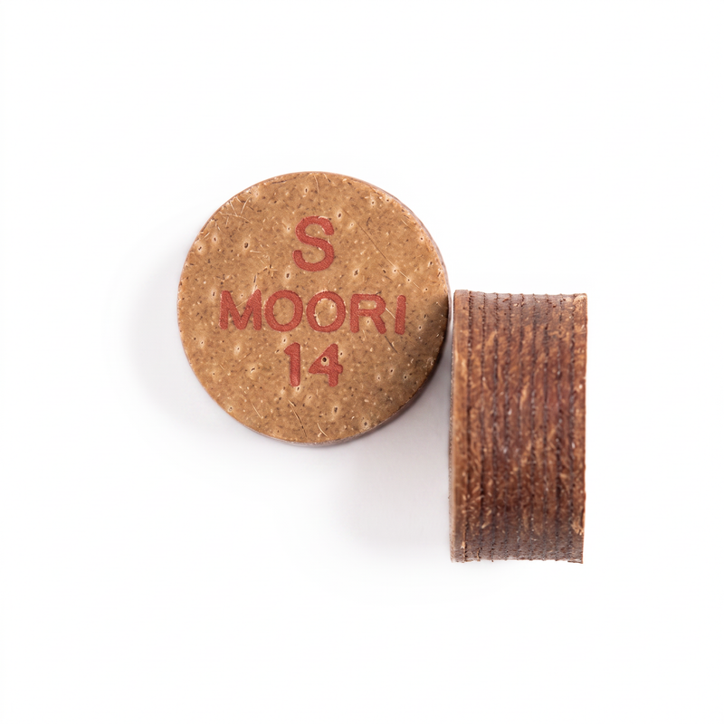 Moori IV Soft/Slow (S) — 14mm 8-layer Japanese pigskin cue tip | Atlas Supplies