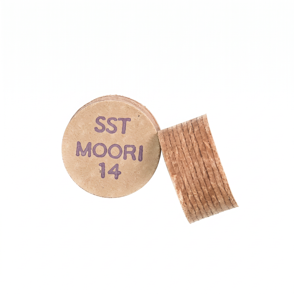 Moori SST — taller 9-layer super soft Japanese pigskin cue tip, 14mm | Atlas Supplies