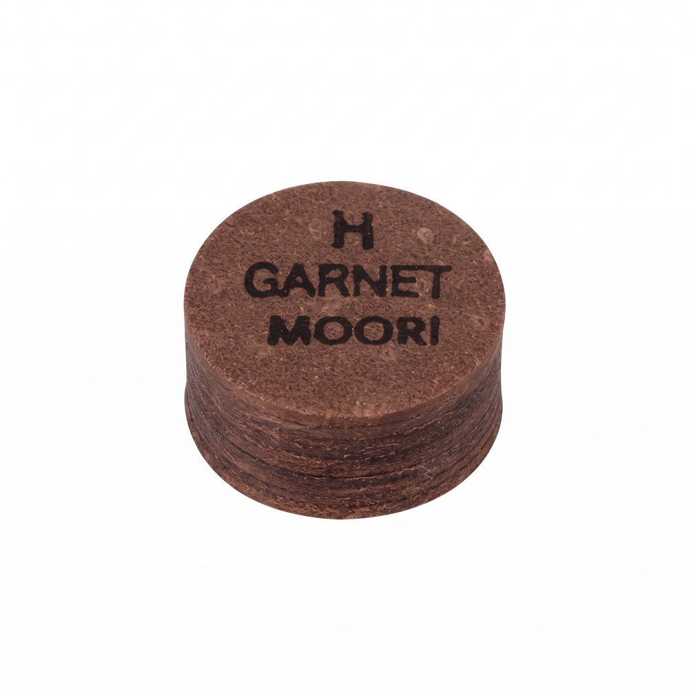 Moori Red Jewel Garnet (H) — 14mm layered Japanese pigskin cue tip | Atlas Supplies