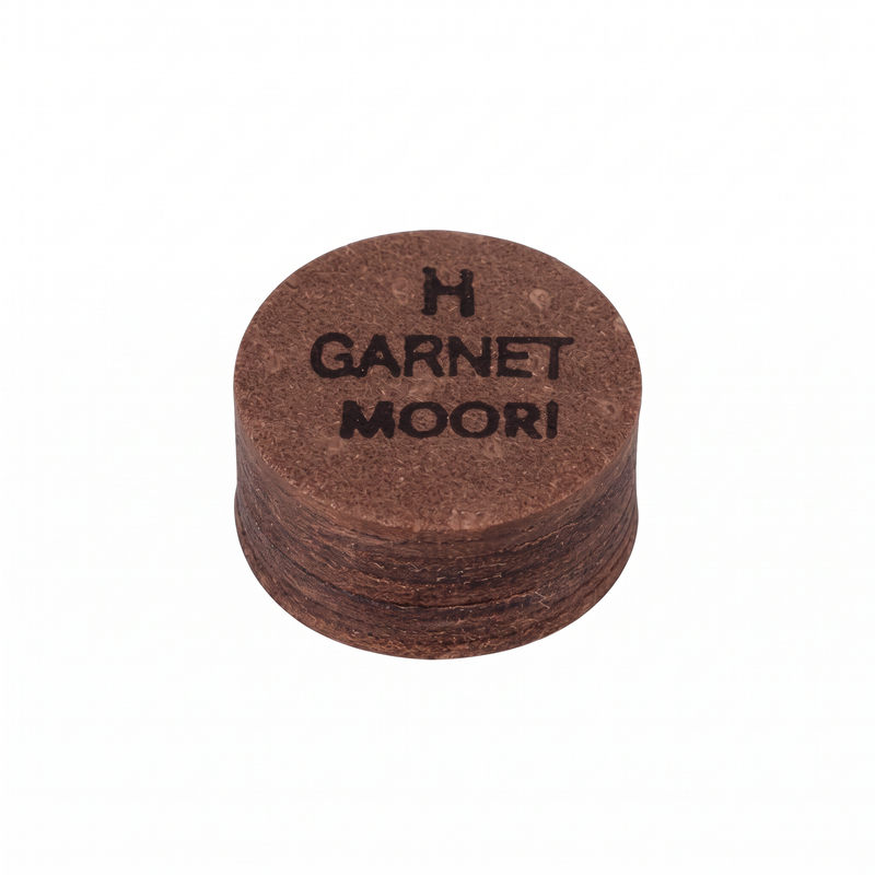 Moori Red Jewel Garnet (H) — 14mm layered Japanese pigskin cue tip | Atlas Supplies