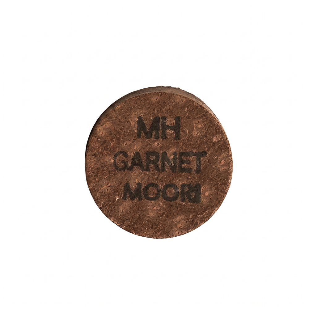 Moori Red Jewel Garnet (MH) — 14mm layered Japanese pigskin cue tip | Atlas Supplies