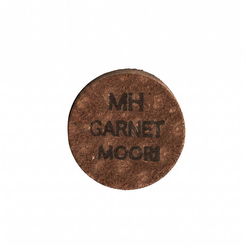 Moori Red Jewel Garnet (MH) — 14mm layered Japanese pigskin cue tip | Atlas Supplies