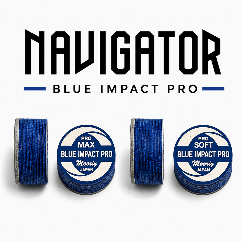 Navigator Blue Impact Pro cue tips — enhanced 9-layer Japanese pigskin range | Atlas Supplies