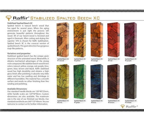 Raffir Wood Spalted Beech X Cut - Stabilized