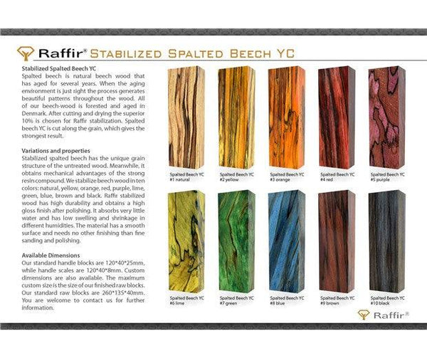 Raffir Wood Spalted Beech Y Cut - Stabilized