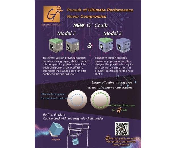 G2 Cue Chalk - F-Style Firm & S-Style Soft - Atlas Supplies