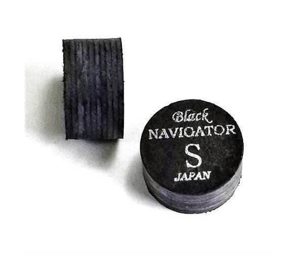 Navigator Black Soft — 14mm layered Japanese pigskin cue tip | Atlas Supplies